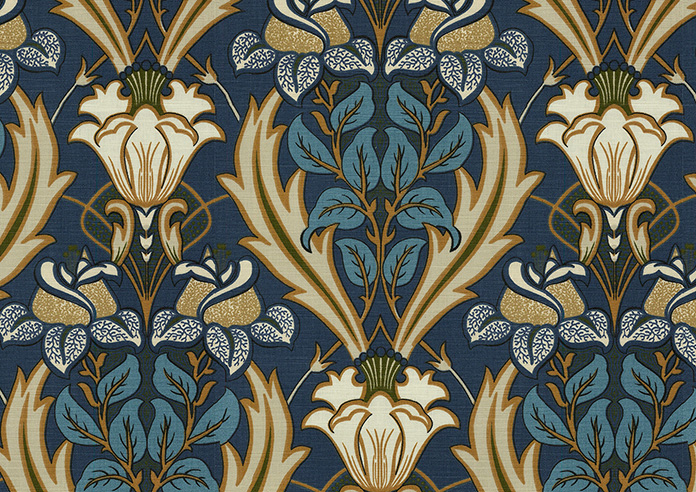 Acanthus, Navy - Twist&Fit Roman Blind - Image 7